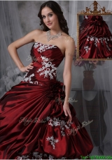 Plus Size Ball Gown Strapless Quinceanera Gowns with Appliques
