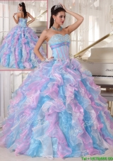 Plus Size Multi Color Quinceanera Gowns with Ruffles and Appliques