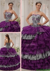 Brand New Sweetheart Beading Pretty Sweet 15 Dresses in Purple
