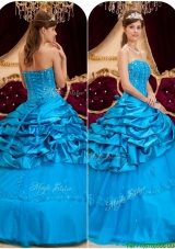 Cheap Strapless Pretty Sweet 15 Dresses with Appliques and Beading