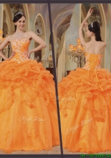 Hot Sale Orange Red Sweetheart Pretty Sweet 15 Dresses with Appliques