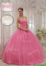 2016 Gorgeous Sweetheart Beading Sweet 16 Quinceanera Gowns in Pink