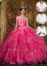 2016 Hot Sale Strapless Sweet 16 Quinceanera Gowns with Appliques and Ruffles