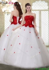 2016 Popular A Line Strapless Quinceanera Dresses with Ruffles