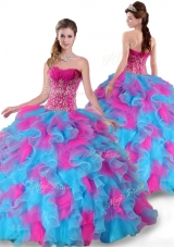 Pretty Sweetheart Beading and Ruffles 2016 Quinceanera Dresses