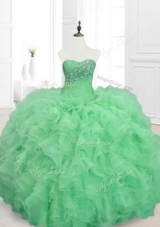 Elegant Custom Made Sweetheart Quinceanera Dresses in Green