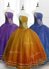Lovely Custom Made Strapless Organza Quinceanera Dresses with Beading