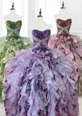 Luxurious In Stock Quinceanera Dresses  with Ruffles and Pattern