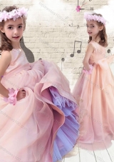 2016 Pretty Ball Gown Peach Little Girl Pageant Dresses with Bowknot