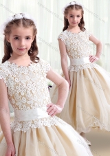 New Arrival Scoop Ball Gown Flower Girl Dresses with Belt