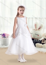 New Arrival Scoop Flower Girl Dresses with Hand Made Flowers