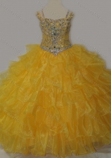 Beautiful Sweetheart Mini Quinceanera Dresses with Spaghetti Straps in Yellow