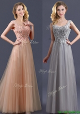 2016 New Arrivals Empire Floor Length  Prom Dresses with Appliques