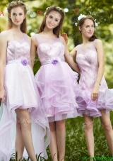 2016 New Style Laced Lavender Tulle Prom Dresses For Summer