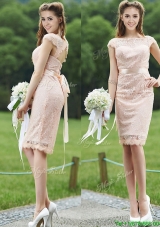 Elegant See Through Scoop Cap Sleeves Mother Dresses  with Sashes