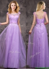 Popular New Arrivals Beaded and Applique Long Bridesmaid Dress in Lavender
