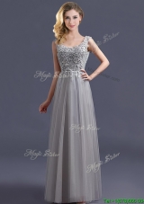 Most Popular Scoop Grey Long  Mother Dresses with Appliques
