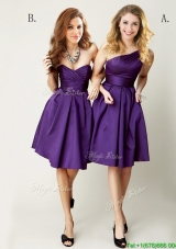 Sexy  Top Selling Mini Length Ruching Prom Dresses in Purple