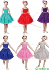 2016 Gorgeous Straps Beading and Bowknot Little Girl Pageant Dress in Mini Length