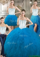 New Style Big Puffy Detachable Quinceanera Dresses with Beading and Ruffles