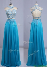Two Piece High Neck Cap Sleeves Evening Dress with Beading and Lace