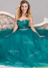 New Arrivals Sequined Empire Tulle Evening Dress in Teal
