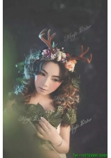 Lovely Multi Color Headpieces with Antlers and Hand Made Flowers