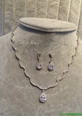 Latest Silver Jewelry Set with Rhinestone and Beading