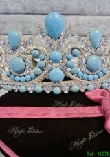 Affordable Tiara with Baby Blue Rhinestone