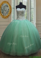 Top Seller Big Puffy Apple Green Quinceanera Dress with Beaded Bodice