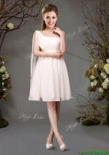 New Arrivals Empire Champagne Prom Dress with Beading and Ruching