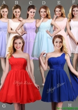 New Style One Shoulder Beaded Bridesmaid Dress in Chiffon