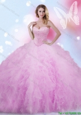Exquisite Beaded and Ruffled Really Puffy Quinceanera Dress in Tulle