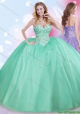 Hot Sale Apple Green Big Puffy Quinceanera Dress with Beading