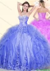 Unique Beaded and Ruffled Big Puffy Quinceanera Dress in Tulle