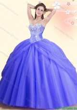 Exquisite Ball Gown Tulle Quinceanera Dress with Beading for Spring