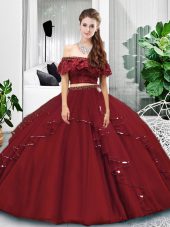 Pretty Sleeveless Lace and Ruffles Lace Up 15 Quinceanera Dress