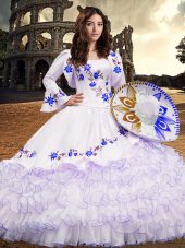 Floor Length Ball Gowns Long Sleeves Royal Blue Sweet 16 Dresses Lace Up