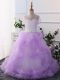 Classical Floor Length Ball Gowns Short Sleeves Lavender Womens Party Dresses Clasp Handle