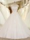 White A-line Lace and Appliques Bridal Gown Lace Up Tulle Sleeveless