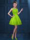 Best Knee Length A-line Sleeveless Green Wedding Guest Dresses Zipper