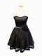 Comfortable Black Lace Up Sweetheart Ruching and Bowknot and Hand Made Flower Tulle Sleeveless