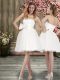 Hot Selling Knee Length Ball Gowns Sleeveless White Wedding Dress Backless