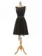 Lovely Black Empire Bateau Sleeveless Lace Mini Length Zipper Lace and Belt Bridesmaid Dress