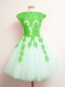 Cheap Multi-color Sleeveless Mini Length Appliques Lace Up Wedding Guest Dresses