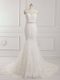 Comfortable White Sleeveless Brush Train Beading and Lace and Appliques Bridal Gown