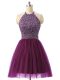 Sleeveless Beading and Sequins Backless Prom Dress