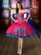 Fantastic Taffeta Sleeveless Knee Length Prom Party Dress and Beading and Embroidery