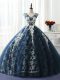 Latest Organza and Taffeta and Chiffon and Tulle Sleeveless Floor Length Sweet 16 Dresses and Ruffles and Pattern