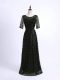 Lace Half Sleeves Floor Length Mother of the Bride Dress and Lace and Appliques
